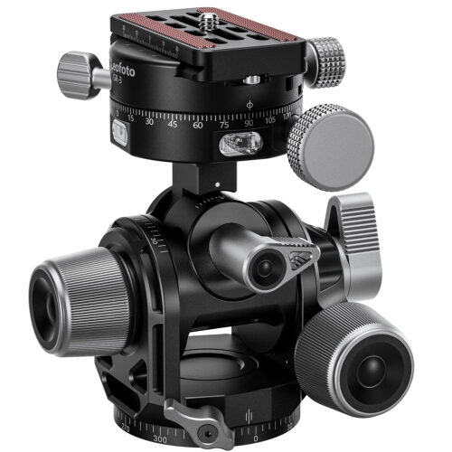 Leofoto G4 PROM Four Way Geared Head with Geared Panning Adapter | Arca Compatible