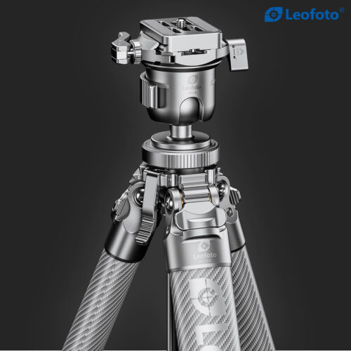 Leofoto AZ-235C+MBH-30 AZURE SERIES Ultra-Compact Tripod. All finished in a sleek matte silver-gray metallic design